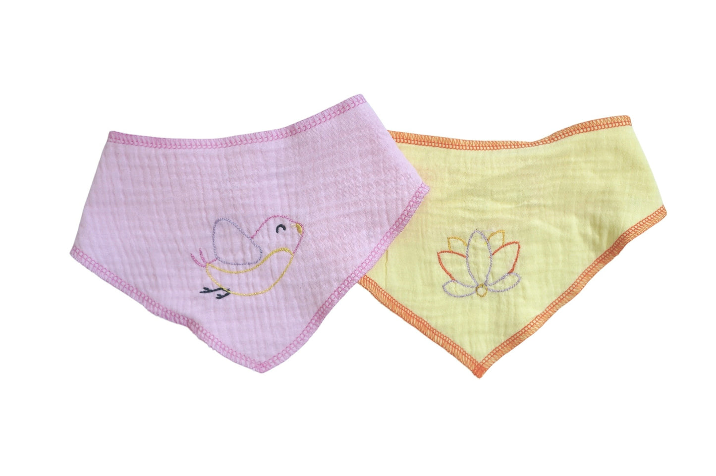 Bibs - Pack of 2 - Pink & Butter Yellow