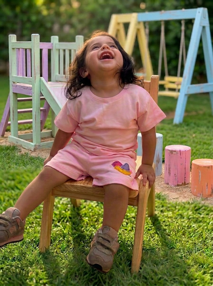 Pink Birdies Shorts + T-Shirt Set