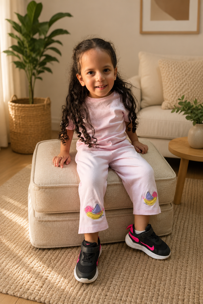 Pink Birdies Pants + T-shirt Set