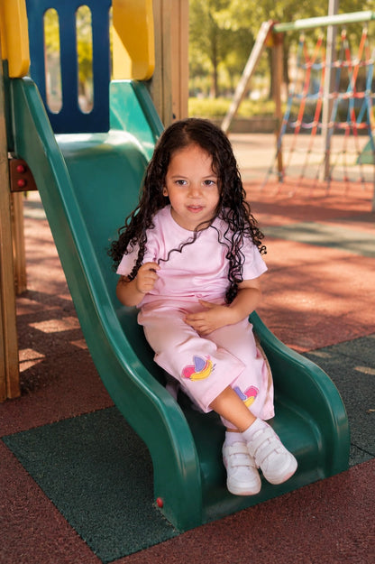 Pink Birdies Pants + T-shirt Set