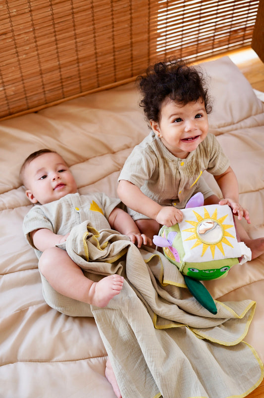 Sage Pyramids Romper & Blanket