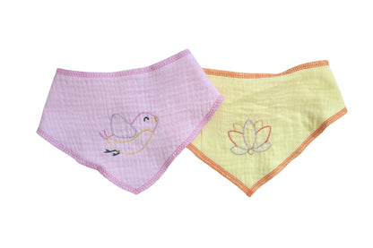 Bibs - Pack of 2 - Pink & Butter Yellow
