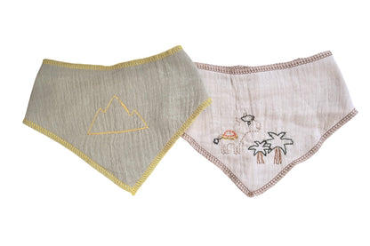 Bibs - Pack of 2 - Sage & Beige