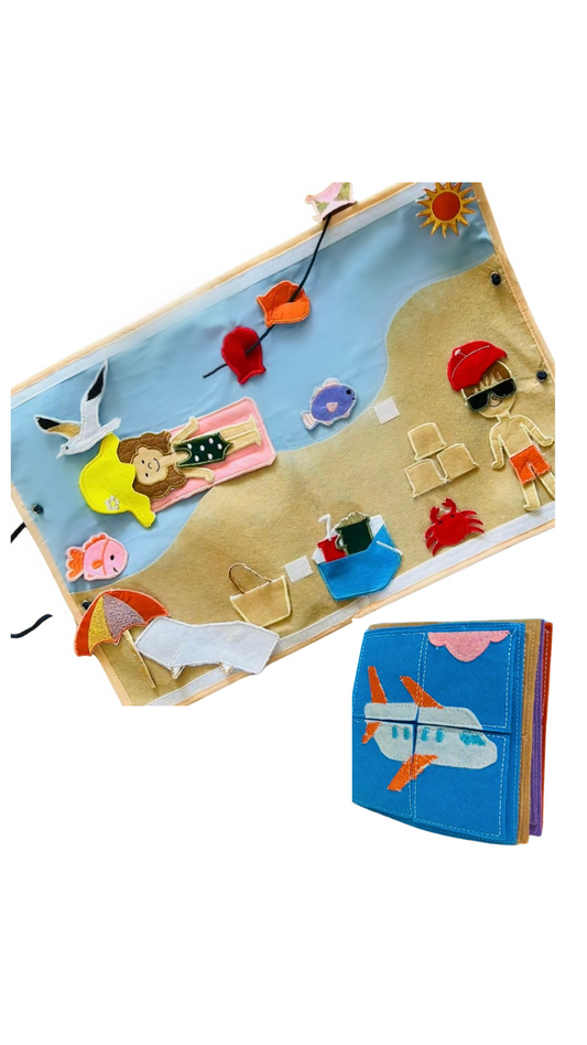 The Big Toddler Bundle: Beach Mat + Transportation Puzzle Book