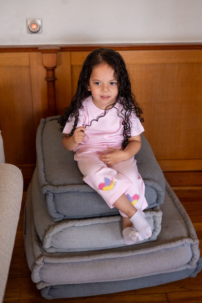 Pink Birdies Pants + T-shirt Set