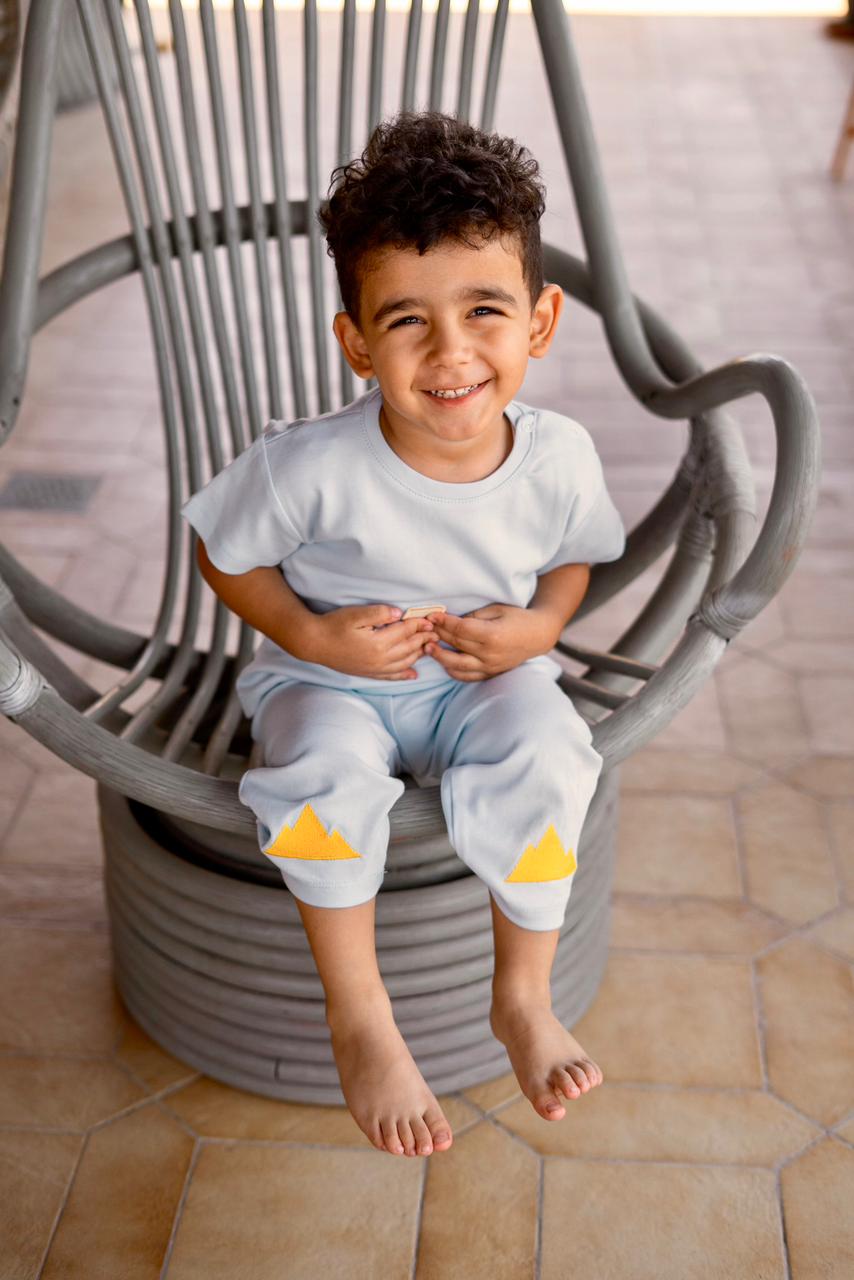 Blue Pyramid Pants + T-Shirt Set