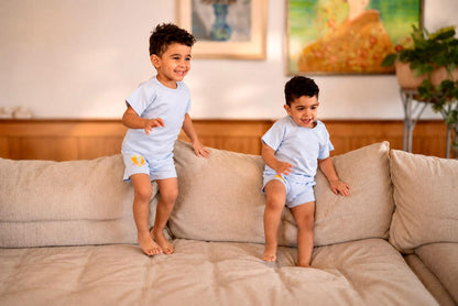 Blue Pyramid Shorts + T-Shirt Set
