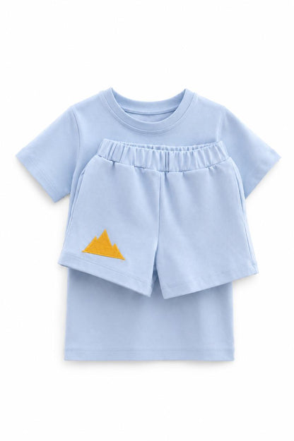 Blue Pyramid Shorts + T-Shirt Set